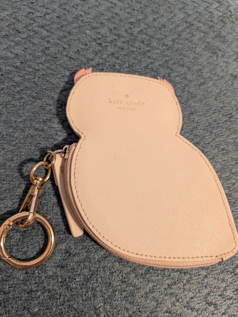 Kate Spade Novelty blush pink owl zip keyring wallet - Picture 2 of 6